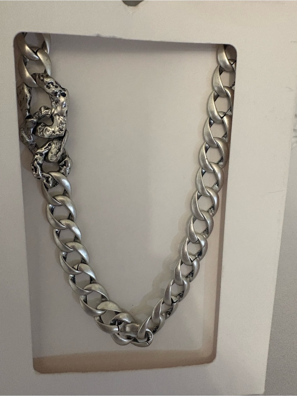 Zara Sterling Silver Plated Link Chain Necklace (Unisex) - Picture 3 of 6